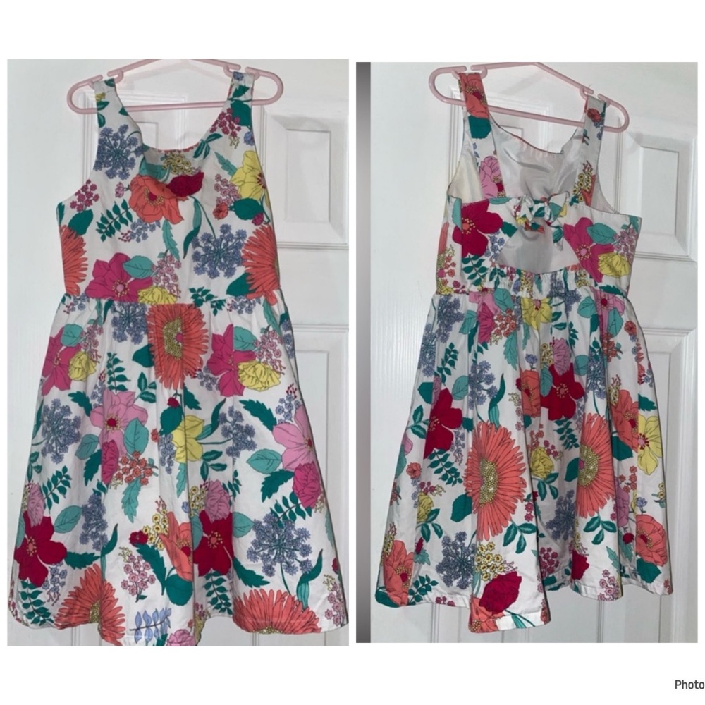 Crazy 8 Girls Floral Open Back Dress Size 8 Multicolor Summer Dress